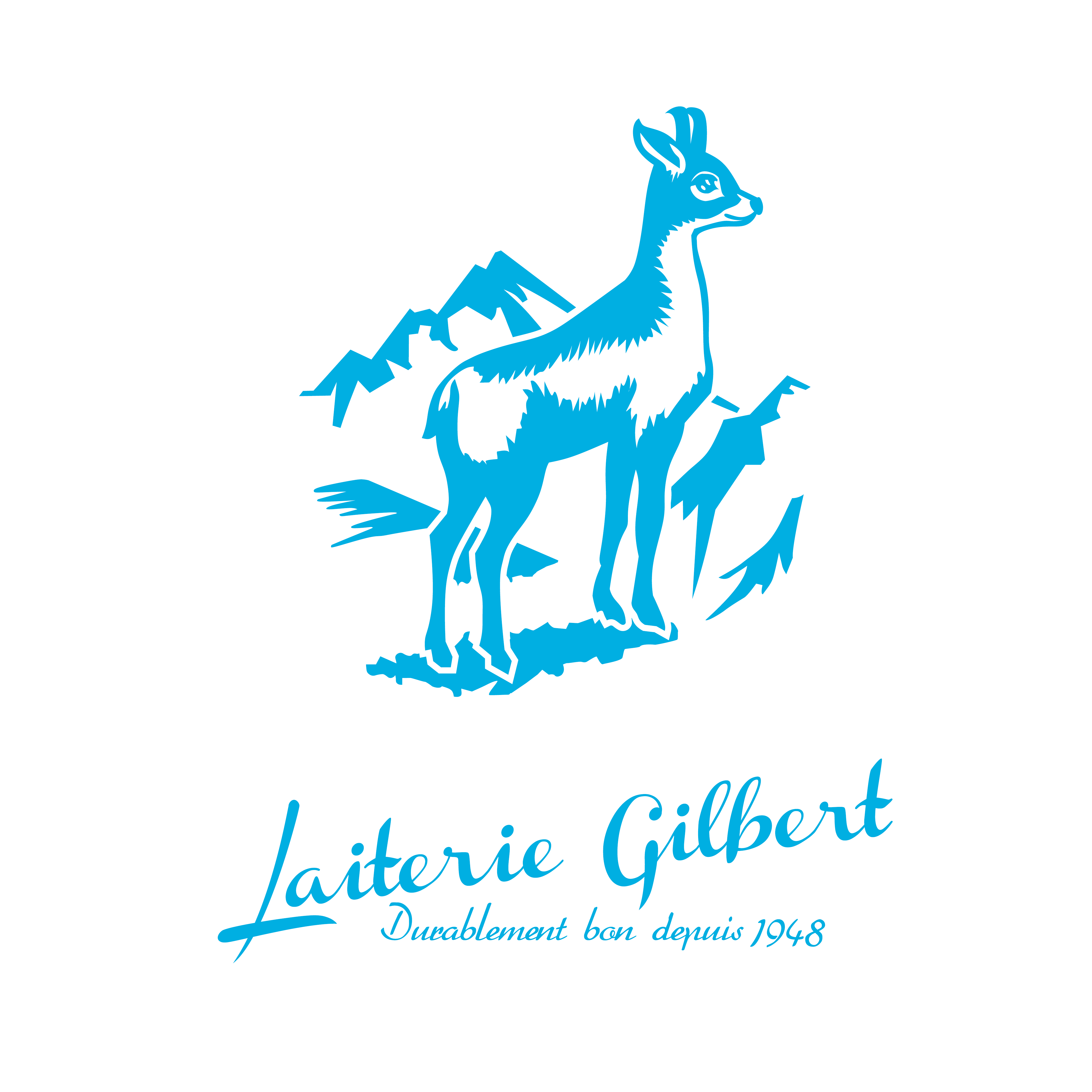 Logo de la Laiterie Gilbert chamois bleu